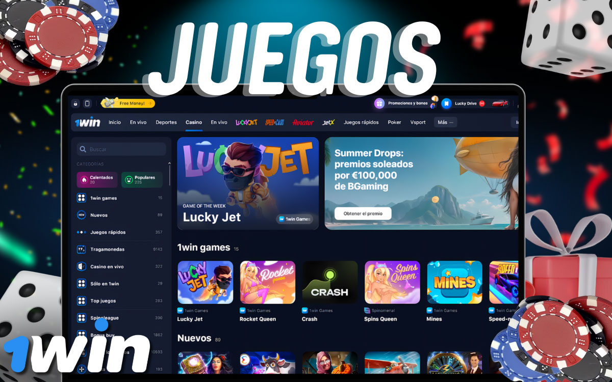 1Win ofrece una colección de juegos de casino en línea.